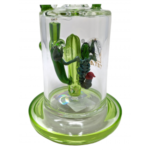 10" TATAOO Glass Scorpion on Cactus Perc Straight Water Pipe Rig - [C17G]